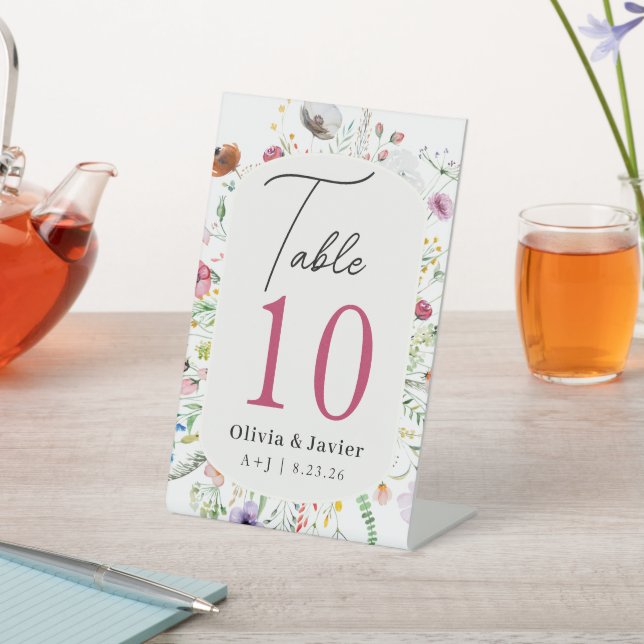Signe De Table Wildflower Wedding Table Number  (In SItu)