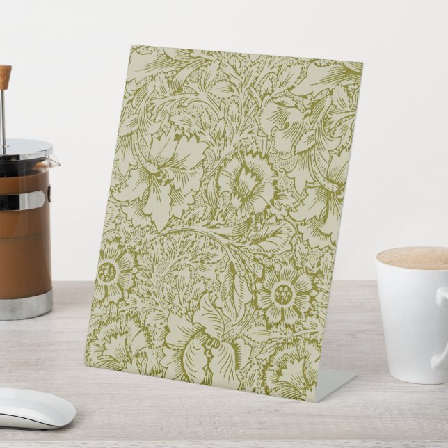 Signe De Table William Morris Poppy Classic Floral Green (In SItu)