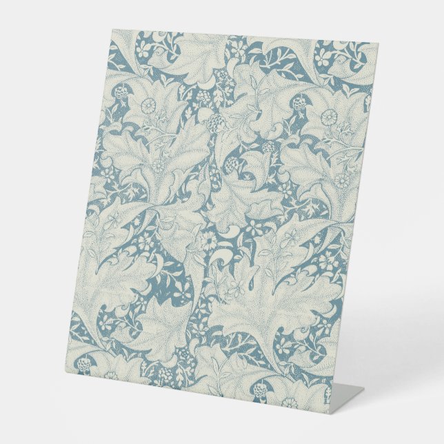Signe De Table William Morris Wallflower bleu damas floral (Recto)