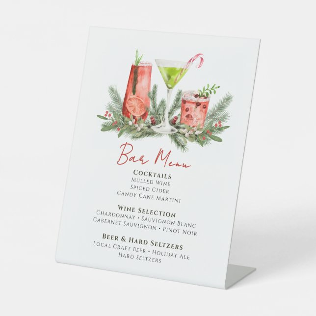 Signe De Table Winter Wedding Festive Drinks Holiday Bar Menu (Recto)