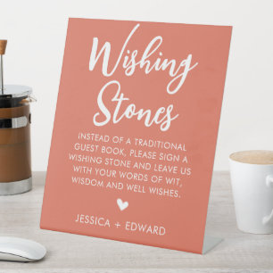 Signe De Table Wishing Stones Livre d'or Minimalist Terra Cotta