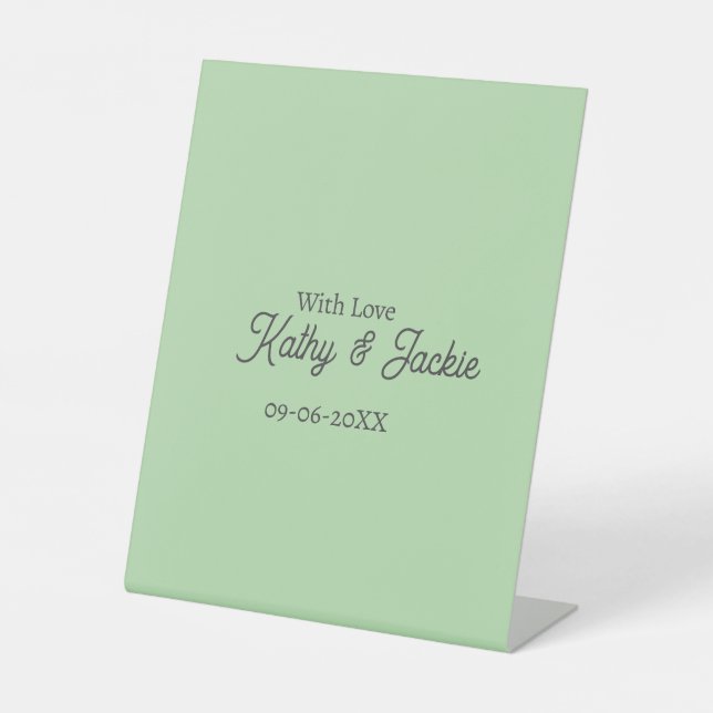Signe De Table With love add couple name wedding simple minimal  (Recto)