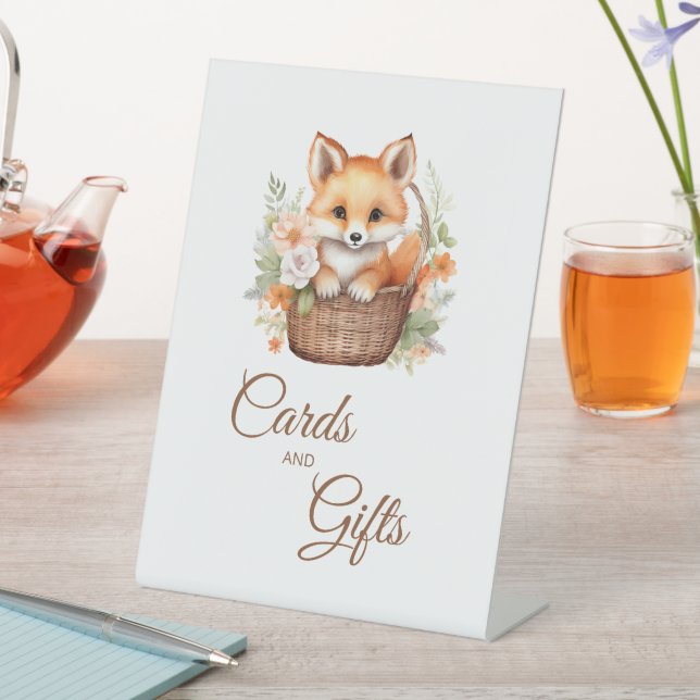 Signe De Table Woodland Fox Floral Cards & Gifts Baby Shower Sign (In SItu)