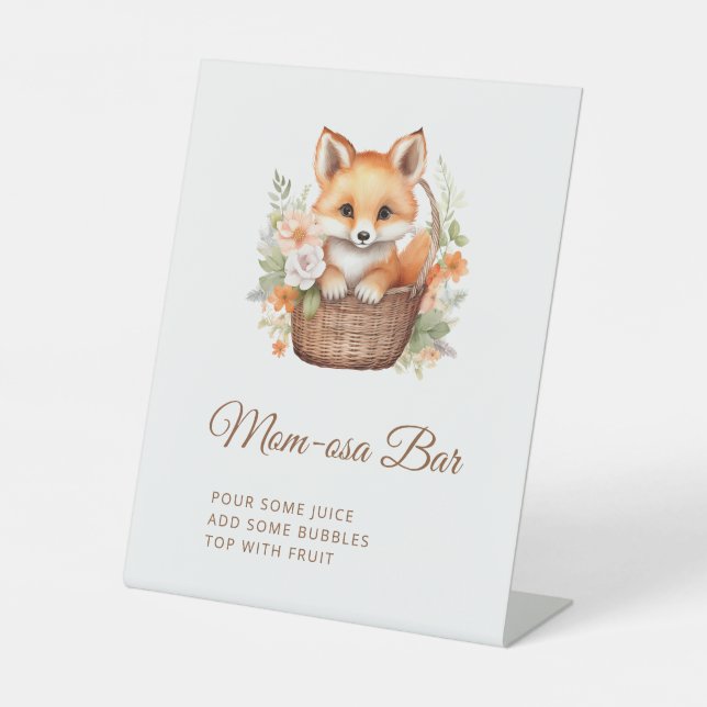 Signe De Table Woodland Fox Mom-osa Bar Baby Shower (Recto)