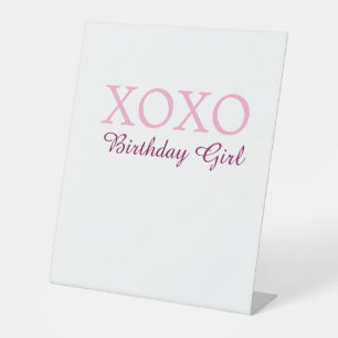 Signe De Table Xoxo nom de fille d'anniversaire rose mauve simple