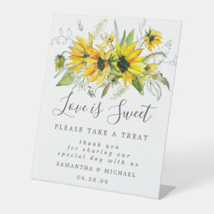Signe De Table Yellow Sunflowers Love is Sweet Dessert Bar