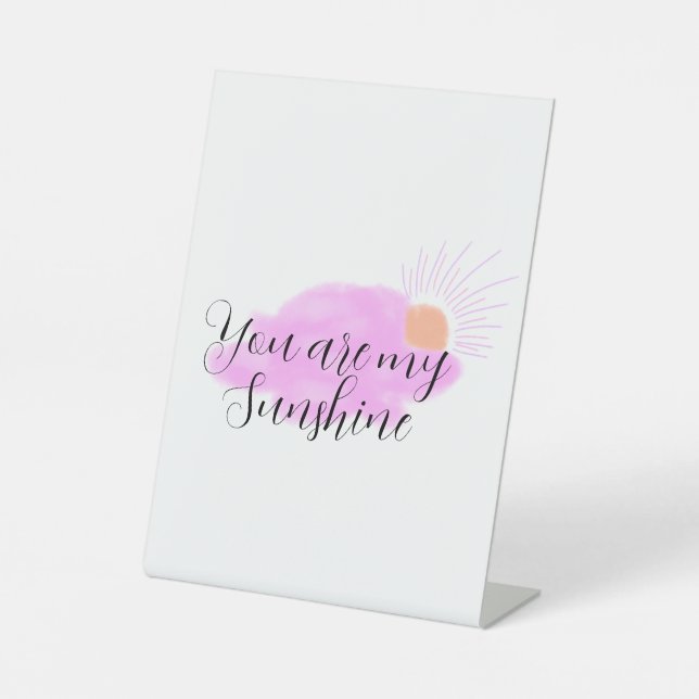 Signe De Table you are my sunshine pink purple sun rays clouds (Recto)