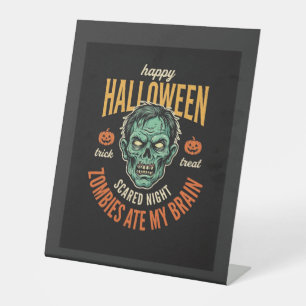 Signe De Table Zombies d'Halloween Ont Mangé Mon Cerveau