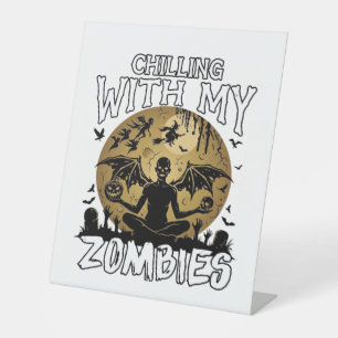 Signe De Table Zombies glaçants Halloween Ange déchu Lune Tombe
