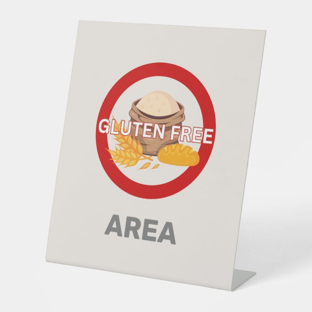 Signe De Table Zone sans gluten Aliments Customisés Alerte d'alle (Recto)