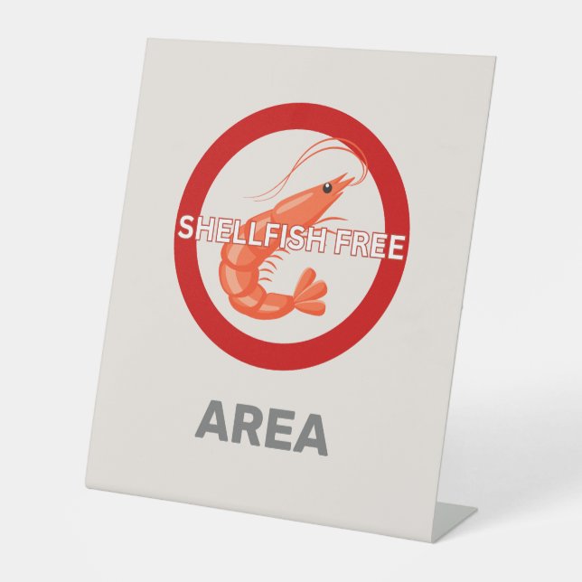 Signe De Table Zone sans mollusques Alerte d'allergie alimentaire (Recto)