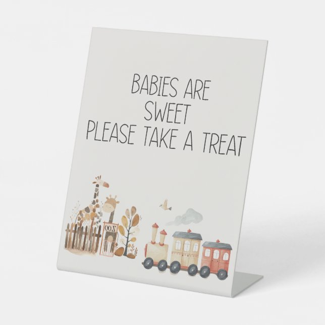 Signe De Table Zoo Safari Nursery Animaux Baby shower Favoriser (Recto)