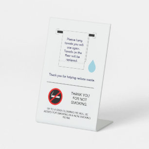 Signe de toilette et de tabac de l'hôtel 