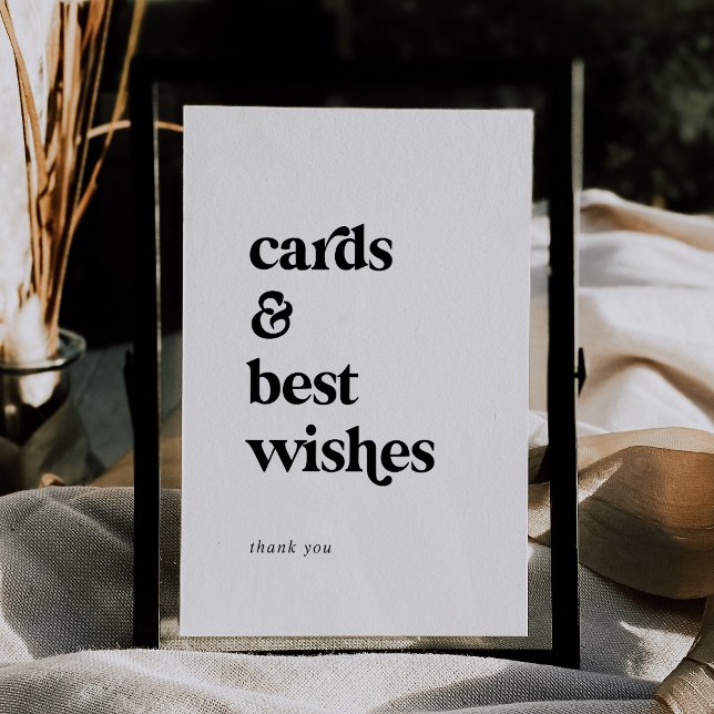 Signe de typographie moderne 5x7" Cartes et voeux (Modern Typography 5x7" Cards and Best Wishes Sign)