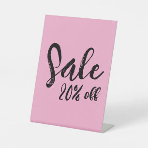 Signe de vente de table rose pour les petites entr