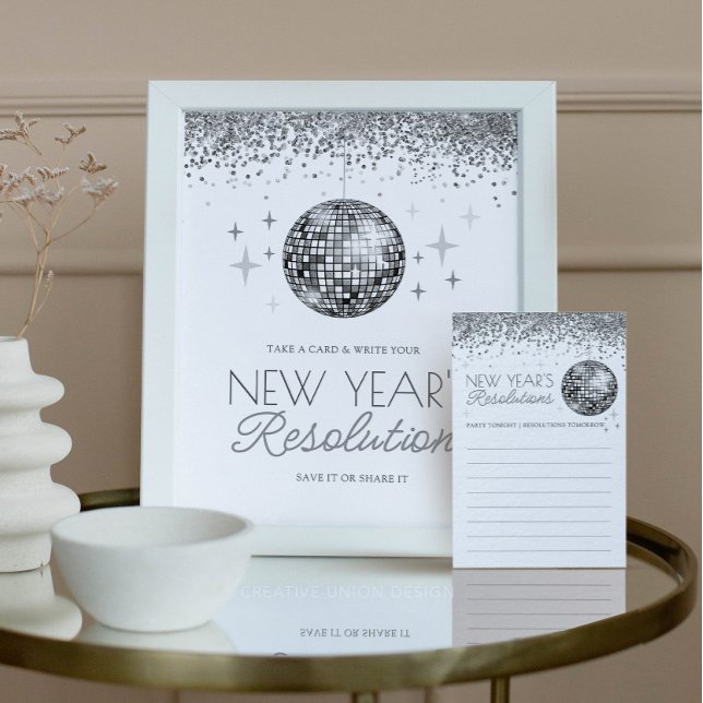 Signe des résolutions du Nouvel An dernier Disco (Créateur téléchargé)