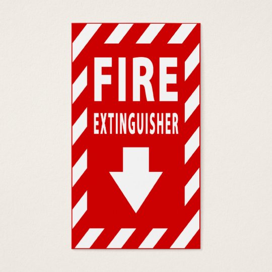 signe d'extincteur cartes de visite