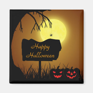 Signe d'Halloween avec Citrouilles - Magnet