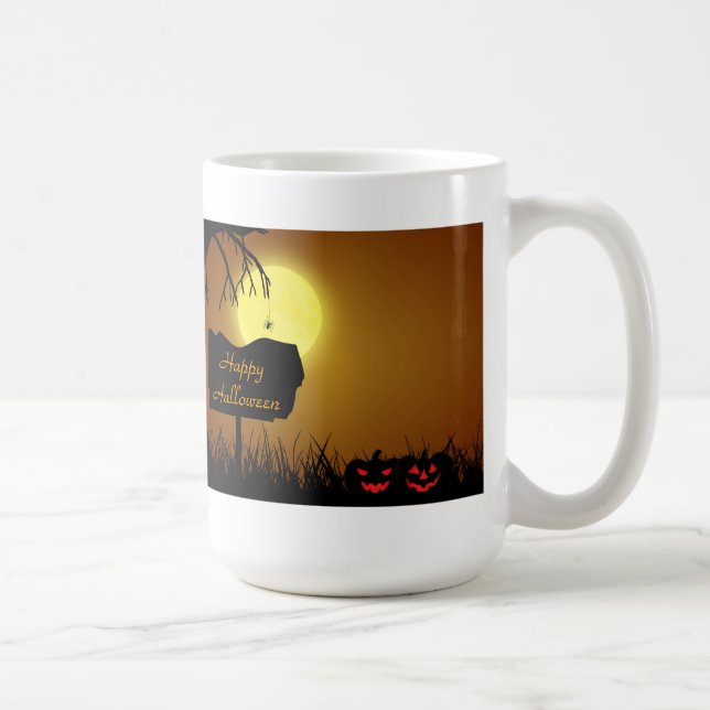 Signe d'Halloween avec Citrouilles - Mug (Droite)