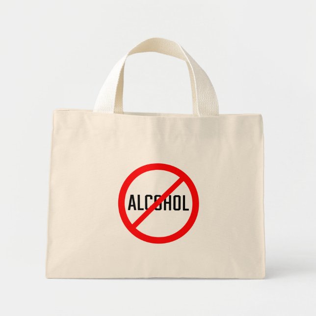 Signe d'interdiction de l'alcool rouge | Sac fourr (Devant)