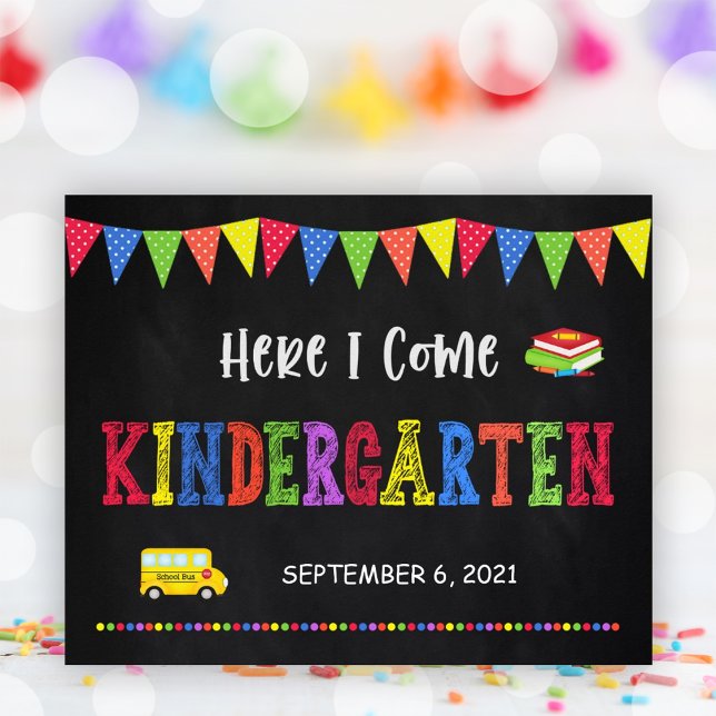 Signe du premier jour de l'école | Poster de jardi (First Day Of School Sign | Kindergarten Poster)