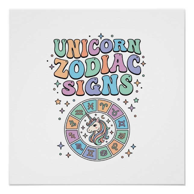 Signe du zodiaque licorne Kawaii Design vectoriel_ (Devant)