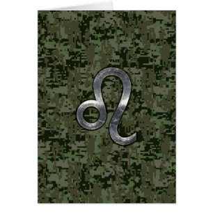 Signe du zodiaque Lion sur camouflage numérique ve