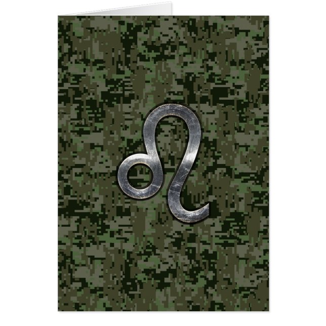 Signe du zodiaque Lion sur camouflage numérique ve (Devant)