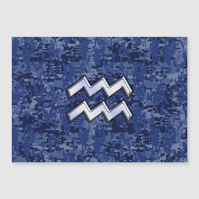Signe du zodiaque Verseau Argent Camouflage numéri (Devant)