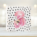 Signe En Bois Aquarelle rose exotique moderne Flamant rose & poi<br><div class="desc">Aquarelle rose exotique moderne Flamant rose & points</div>