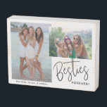 Signe En Bois Besoin 2 photos Meilleurs amis pour toujours<br><div class="desc">Ce panneau en bois est un cadeau amusant pour les meilleurs amis! Le design comprend deux photos, une image horizontale et une image verticale avec un texte de style manuscrit moderne qui se lit comme suit : Besties Pour Toujours. Personnalisez ce cadeau de conservation avec les noms des meilleurs amis....</div>
