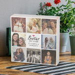 Signe En Bois Besties For Life Script Best Friends Photo Collage<br><div class="desc">Cherchez votre lien spécial avec notre "Besties For Life Script Best Friends Photo Collage Boîte en bois". Ce magnifique design présente la citation feutrée "Besties pour la vie" en élégant script noir, avec une petite icône de coeur rose chaud. Personnalisez vos noms sous la citation et customisez un collage de...</div>