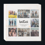 Signe En Bois Besties Meilleur ami Citation Collage photo<br><div class="desc">Faites une belle pièce de décoration personnalisée pour votre chambre ou offrez-en un cadeau à l'un de vos meilleurs amis. Ce panneau de montage photo design "besties" est personnalisé avec huit de vos photos d'amis préférées et une citation d'amitié.</div>