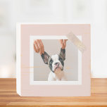 Signe En Bois Cadre rose Pastel moderne | Photo personnelle de c<br><div class="desc">Cadre rose Pastel moderne | Photo personnelle de chien</div>