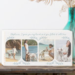 Signe En Bois Chien Maman Aimer Word 4 Photo verticale Feuille d<br><div class="desc">Photo féminine bloc en bois pour une mère de chien - ou très facile à personnaliser pour quelqu'un d'autre. Le modèle photo affiche 4 de vos photos préférées au format vertical avec des angles arrondis. Lettré avec un texte d'amour dans un script clair, écrit à la main, qui dit "[nom]...</div>
