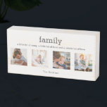 Signe En Bois Citation de famille tout le lot de l'amour Collage<br><div class="desc">Joli collier photo de famille signe boîte en bois - avec quatre de vos photos de famille préférées et une citation qui dit : Famille - un peu fou, un peu bruyant et beaucoup d'amour. Customisez avec vos photos et votre nom de famille. Pour obtenir des résultats optimaux, recadrez vos...</div>