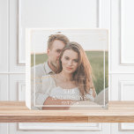 Signe En Bois Collage de couple moderne photo et cadeau familial<br><div class="desc">Collage de couple moderne photo et cadeau familial minimal</div>
