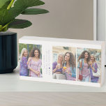 Signe En Bois Collage de la fête des mères avec 3 photos et text<br><div class="desc">Blocage de bois photo de la Fête des Mères - ou personnaliser pour toute autre occasion! Le modèle est configuré pour que vous puissiez ajouter jusqu'à 3 photos, affichées sous forme de portrait vertical 3x. Le design est écrit avec Happy Mother's Day ♥ Year .. et vous êtes invités à...</div>