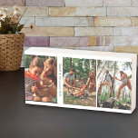 Signe En Bois Collage de photos familiales avec 3 photos et text<br><div class="desc">Personnalisez ce bloc de bois moderne avec vos photos préférées de votre réunion familiale ou de vos vacances. Le modèle est configuré pour vous permettre d'ajouter jusqu'à 3 photos, affichées au format portrait vertical. Vous pouvez également modifier (ou supprimer) l'exemple de texte avec votre propre texte personnalisé, qui est écrit...</div>