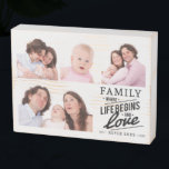 Signe En Bois Collage photo de la citation d'amour pour la famil<br><div class="desc">Famille moderne et citation d'amour avec 4 photos collage.</div>