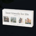 Signe En Bois Collage photo des meilleurs amis pour la vie du ma<br><div class="desc">Sympa mari et femme anniversaire ou boîte en bois nouvellement mariée - avec quatre de vos photos préférées et une citation qui dit : meilleurs amis pour la vie - mari et femme. Customisez avec vos photos et votre nom de famille. Pour obtenir des résultats optimaux, recadrez vos photos en...</div>