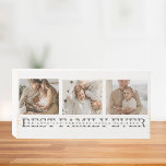 Signe En Bois Collage tendance photo et meilleure famille jamais<br><div class="desc">Présentez le cadeau de collage tendance photo et meilleur cadeau de texte de famille Ever! Ce cadeau unique et personnalisé combine la beauté d'un collage photo avec un message sincère pour célébrer votre famille et créer une mémoire durable. La photo de collage présente une collection de vos moments familiaux les...</div>