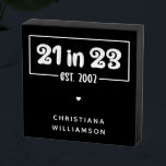Signe En Bois Custom 21st Birthday Cadeau 21 en 23 Est 2002<br><div class="desc">Custom 21st Birthday Celebration 21 in 23 Est 2002 Cadeaux d'anniversaire!</div>