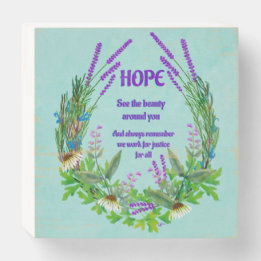 Signe En Bois Espoir et justice