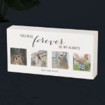 Signe En Bois Forever Mariage Couple photo nouvellement marié Co<br><div class="desc">Une belle boîte en bois de conservation mariage avec quatre de vos photos préférées et une citation qui dit : Tu seras toujours mon toujours. Customisez avec vos photos et vos noms.Si vous avez besoin d'aide pour faire correspondre vos photos correctement - contactez-moi par le bouton ci-dessous. J'adorerais aider.</div>