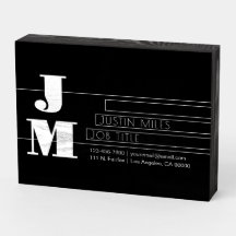 Monogramme noir et blanc rétro-moderne personnalis