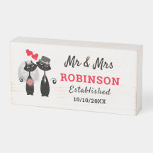 Mr & Mrs Newlyweds Cute Cats Personnalisé
