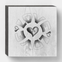 Panneau Love With Initials Bois Box