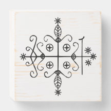 Veve noir de Papa Legba sur fond blanc