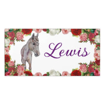 signe étal blanc cheval rose